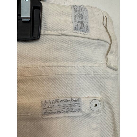 7 For All Mankind White Womens Straight-Leg Pants Size 28 Cotton Blend Stretch D - Picture 4 of 5